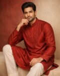 Gentle Red Classic Festive Punjabi - RB85